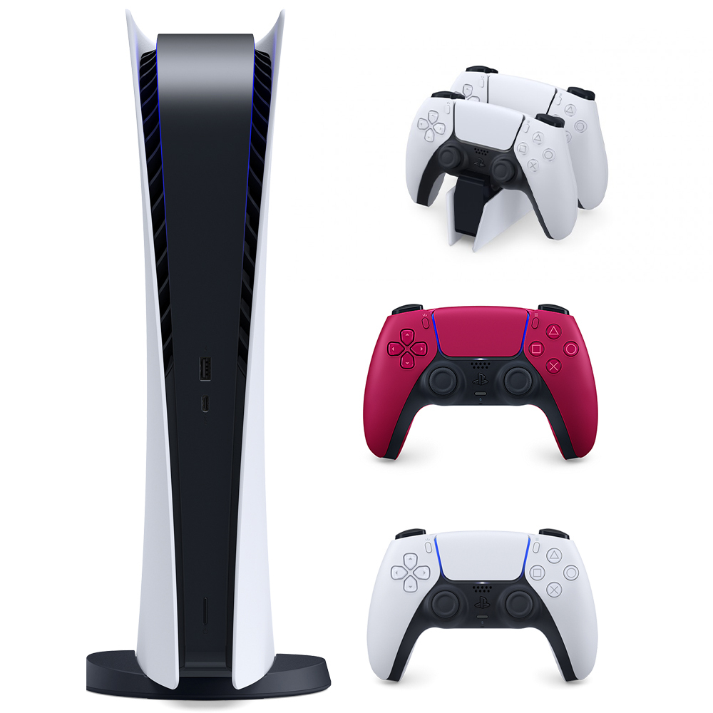 باندل کنسول بازی سونی مدل پلی استیشن ( Digital Editoin Playstation 5 (1100 به همراه یک پایه شارژر و یک دسته بازی - Main Image