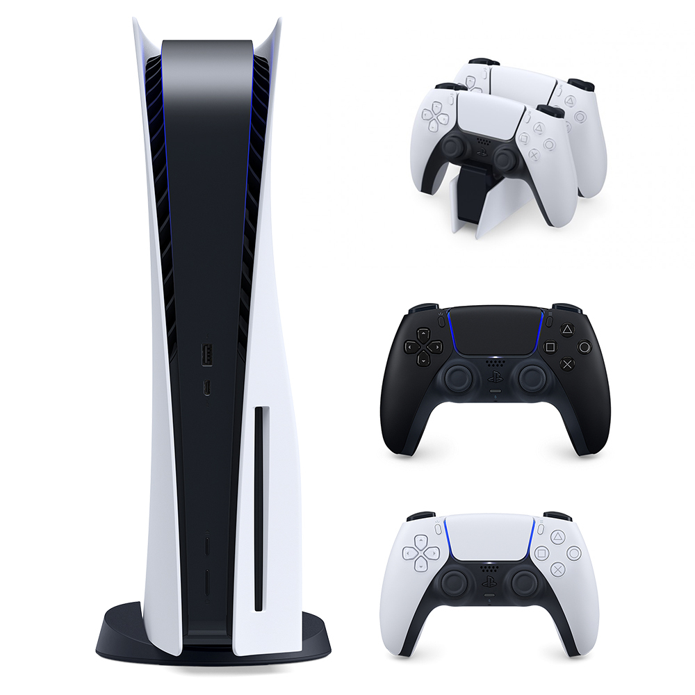 باندل کنسول بازی سونی آمریکا مدل پلی استیشن (Playstation 5 (1115 Drive به همراه دسته بازی مشکی + پایه شارژر - Main Image