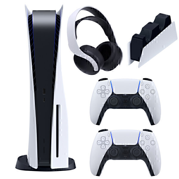 باندل کنسول بازی سونی مدل پلی استیشن (Playstation 5 (1000 Drive به همراه یک هدست و یک پایه شارژر و یک دسته بازی - Main Image