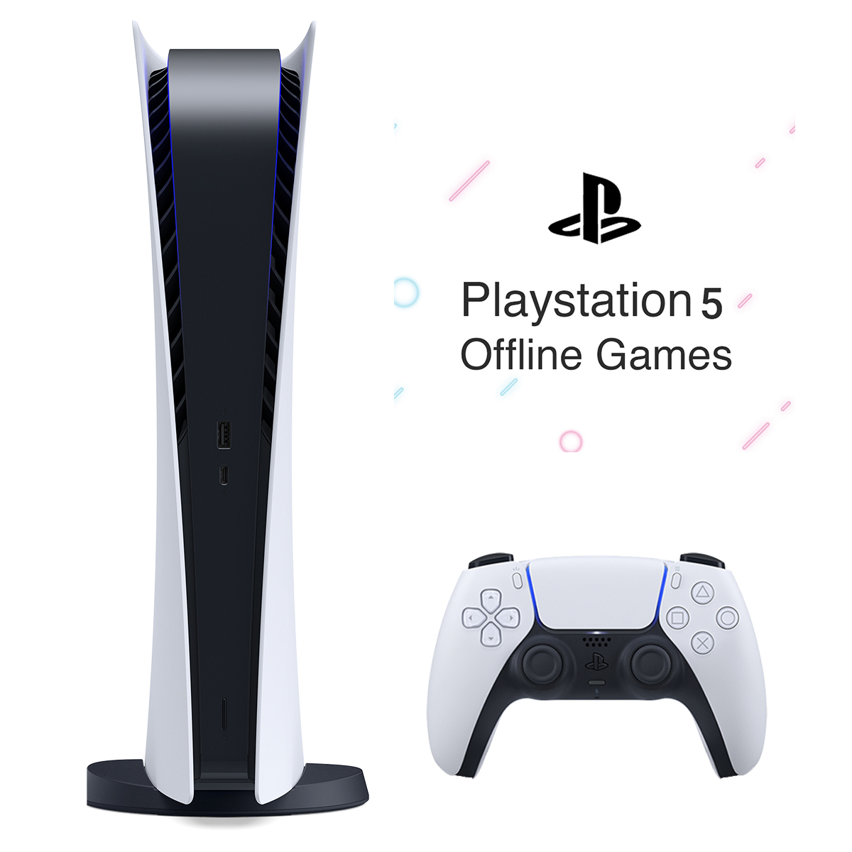 باندل کنسول بازی سونی اروپا مدل (Playstation 5 (1016 Digital Editoin + پکیج نصب بازی آفلاین 5 بازی انتخابی - Main Image
