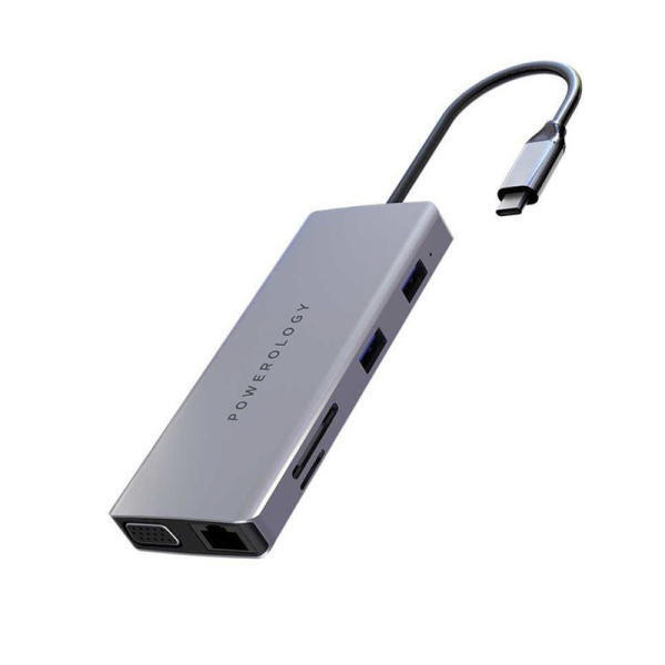 هاب 11 پورت USB-C پاورولوجی Powerology مدل P11CHBGY - Thumbnail 2