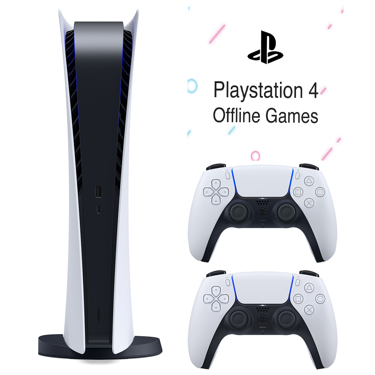 باندل کنسول بازی سونی اروپا مدل (Playstation 5 (1016 Digital Editoin + پکیج نصب بازی آفلاین 5 بازی انتخابی - Main Image