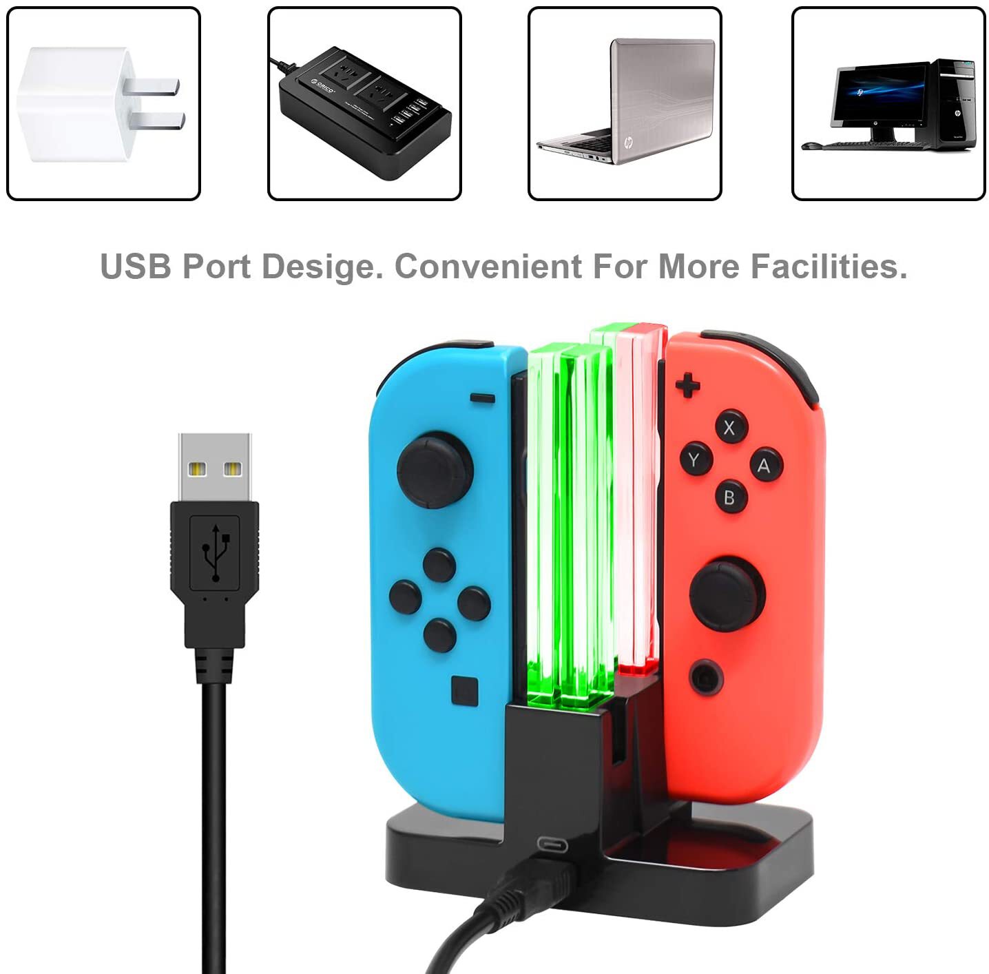 پایه شارژ دسته نینتندو سوئیچ دابی مدل Joy-Con - Thumbnail 6