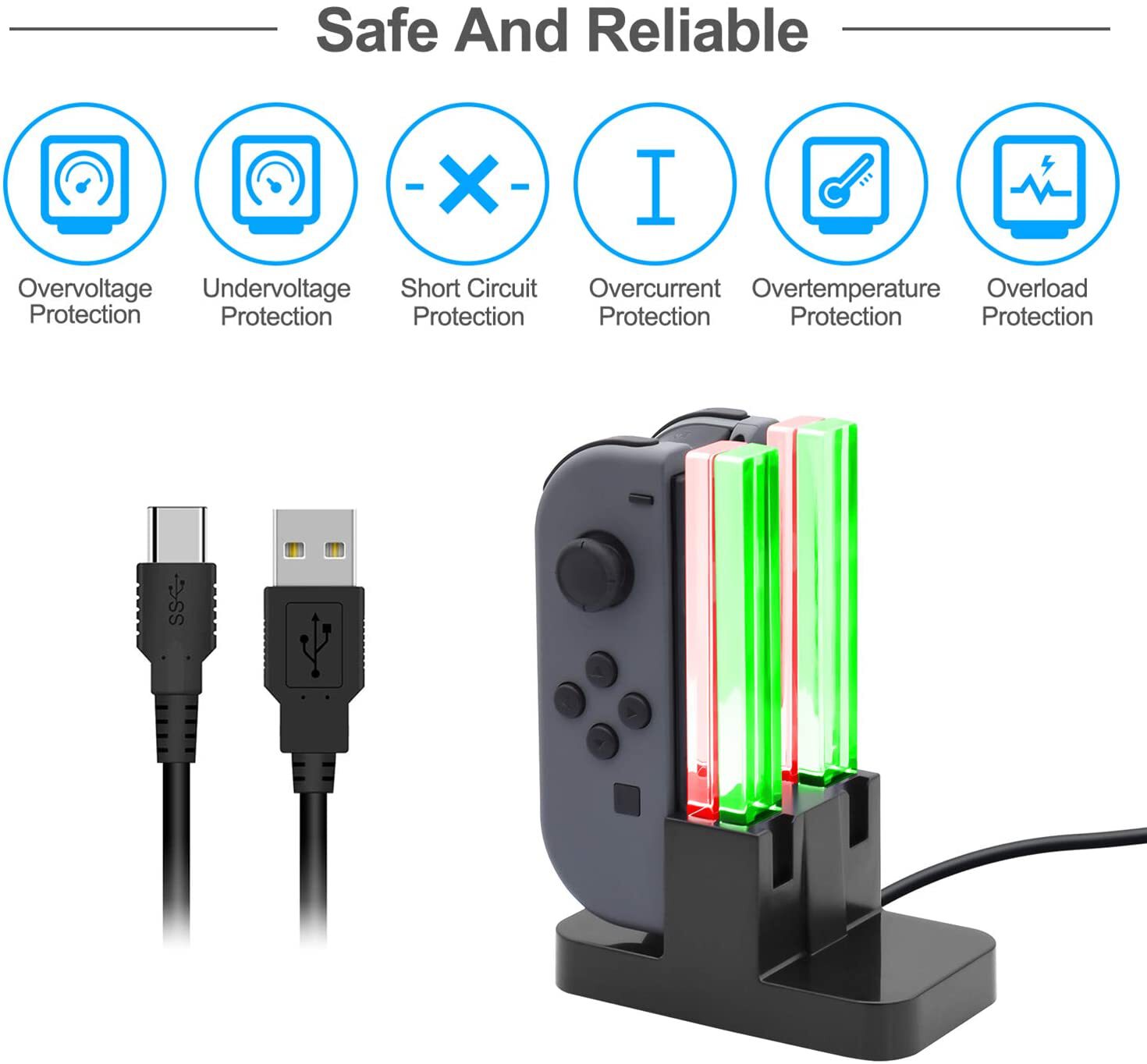 پایه شارژ دسته نینتندو سوئیچ دابی مدل Joy-Con - Thumbnail 5