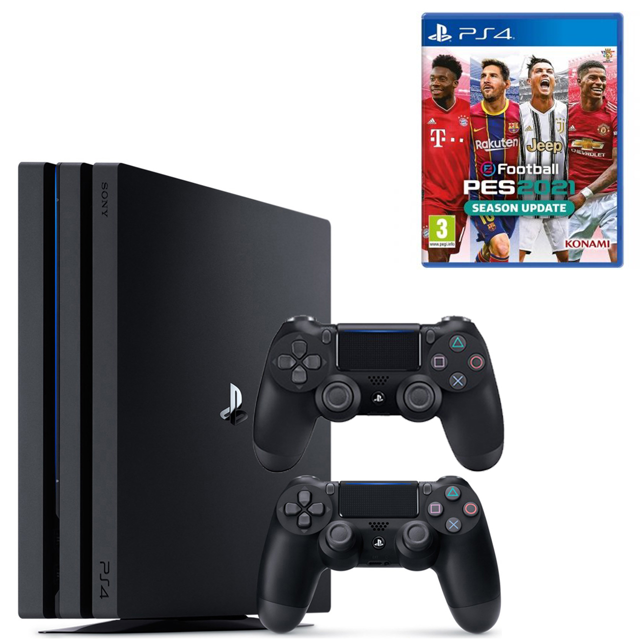 باندل کنسول بازی سونی مدل پلی استیشن 4 پرو کد CUH-7216B ریجن 2 ظرفيت 1 ترابایت + 2 عدد دسته مشکی + دیسک PES 2021 - Thumbnail 5