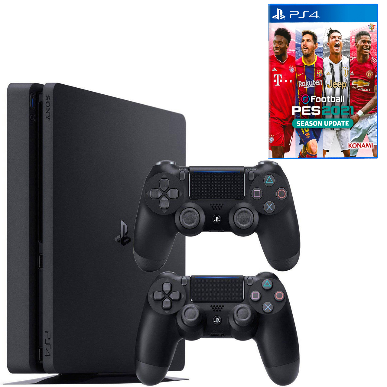 باندل کنسول بازی سونی مدل پلی استیشن 4 اسلیم کد CUH-2216A ظرفيت 500 گيگابايت + 2 دسته مشکی + دیسک PES 2021 - Thumbnail 5