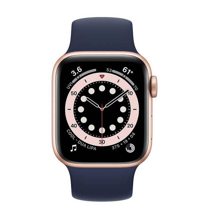 اپل واچ سری 6 آلومینیوم طلایی با بند سولو لوپ 40mm - Main Image