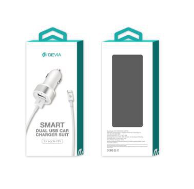 شارژر فندکی دیویا مدل Smart Dual USB همراه با کابل لایتنینگ - Main Image