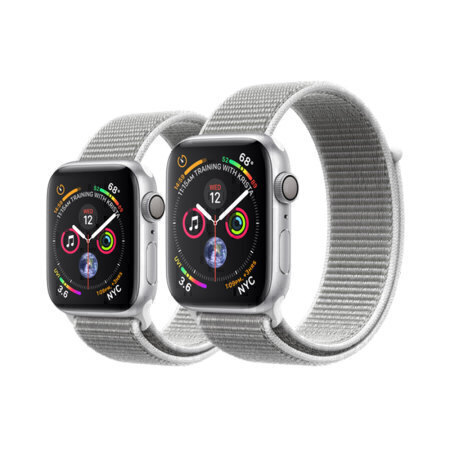 اپل واچ سری 4 آلومینیوم نقره ای با بند اسپورت لوپ سفید 40mm - Thumbnail 3