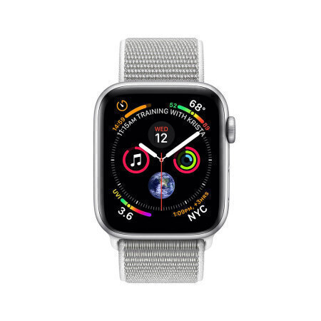 اپل واچ سری 4 آلومینیوم نقره ای با بند اسپورت لوپ سفید 40mm - Main Image