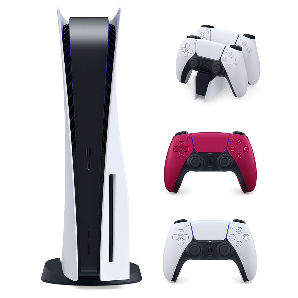 باندل کنسول بازی سونی آسیا مدل پلی استیشن (Playstation 5 (1200 Drive به همراه دسته بازی قرمز + پایه شارژر - Main Image