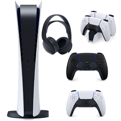 باندل کنسول بازی سونی آسیا مدل پلی استیشن (Playstation 5 (1200 Digital Edition به همراه دسته بازی مشکی + پایه شارژر + هدست مشکی - Main Image