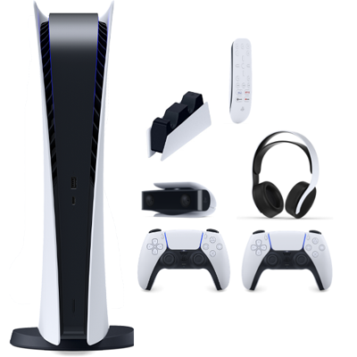 باندل کنسول بازی سونی آسیا مدل پلی استیشن (Playstation 5 (1200 Digital Edition به همراه یک هدست و یک پایه شارژر و یک دوربین و یک ریموت و یک دسته بازی - Main Image