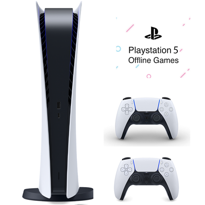 باندل کنسول بازی سونی آسیا مدل پلی استیشن (Playstation 5 (1200 Digital Edition + یک دسته سفید + پکیج نصب بازی آفلاین 5 بازی انتخابی - Main Image