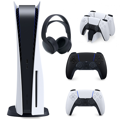 باندل کنسول بازی سونی اروپا مدل پلی استیشن (Playstation 5 (1216 Drive به همراه دسته بازی مشکی + پایه شارژر + هدست مشکی - Main Image