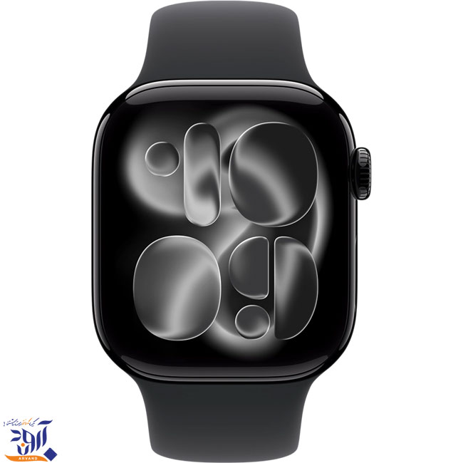اپل واچ سری 11 جت بلک با بند اسپرت سیلیکون مشکی - Thumbnail 2